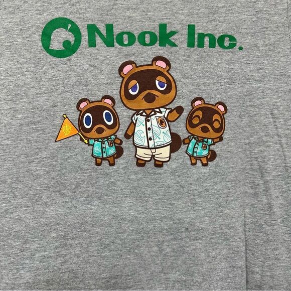 Nintendo Animal Crossing Nook Inc. Gray T-Shirt Size L 11/13 Jr/Teen - Picture 3 of 4